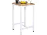 Tavolo Da Bar Happyment Berlin - Rovere Chiaro - Per Uso Interno - Quadrato - Cucina - Legno E Metallo - 60X60X100Cm