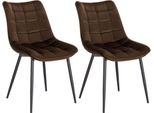Happyment Luxe Sedie Per Sala Da Pranzo - Velluto Marrone Bordeaux - Sedia Kuip - Sedia Da Soggiorno E Da Cucina - Set Di 2