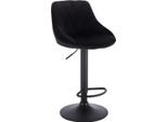 Sgabello Di Design Nilo - Con Schienale - Velluto - Robusto - Ergonomico - Altezza Seduta 60-82Cm - Nero - 1 Pezzo - Per Cucina E Bar - Altezza Regolabile