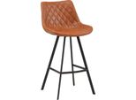 Sgabello Da Bar Moderno - Arancione - Similcuoio - Con Schienale E Poggiapiedi - Per Cucina E Bar - Altezza Seduta 70Cm