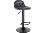 Sgabello Da Bar Bolt Edge Luxe – Grigio Scuro Design Industriale – Sedia Da Bar In Velluto Con Schienale – Regolabile In Altezza – 1 Pezzo – Sedia Da Cucina