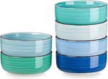 Set Da Portata Bellagio 6 Pezzi - Ceramica - Piatto Da Pranzo, Piatto Fondo E Piatto Da Colazione - 6 Persone - Blu