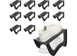 Va-Cerulean 10 Pezzi Scarpa Slot Organizzatore Antiscivolo Porta Scarpe Doppio Strato Scarpa Impilatore Scarpa Porta Scarpe Scarpe Armadio Scarpa Organizzatore Scarpa Per Soggiorno Ingresso Corridoio Corridoio (Nero)