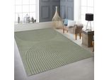 Tappeto Moderno Verde Con Motivo A Cerchi 3D Per Soggiorno E Camera Da Letto Dimensioni - 120 X 160 Cm