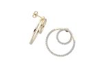 Paar OhrhäNger Jobo "Ohrringe Goldohrringe 22 Mm", Gelbgold 375, Weiß, Ohrringe, Damen, 22,6Mm, Gelbgold 375, 375 Gold Mit 118 Zirkonia
