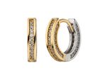 Paar Creolen Jobo "Ohrringe Goldohrringe 13 Mm", Gold (Gelbgold 333, Weiß), Ohrringe, Damen, 13,4Mm, Gelbgold 333 WeißGold 333, Gelbgold 333, WeißGold 333, 333 Gold Bicolor Mit 56 Zirkonia