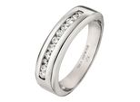 Fingerring Jobo "Ring Damenring" Gr. 52, Edelstahlfarben, Fingerringe, Damen, 52, Edelstahl, Fingerring, Edelstahl Mit 11 Zirkonia