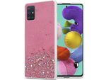 Cadorabo Custodia Per Samsung Galaxy A51 4G / M40S Custodia Protettiva In Rosa Custodia Per Telefono Cellulare Tpu Custodia Cover Glitterata Custodia Glitterata