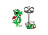 Paar Ohrstecker Jobo "Ohrringe Kinderohrringe Drache GrüN 8 Mm", GrüN, Ohrringe, MäDchen, Silber 925 (Sterlingsilber), 925 Silber Rhodiniert