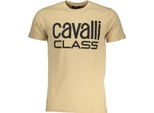 T-Shirt Cavalli Class Beige Con Stampa Logo : Taglia - Xl Taglia: Xl