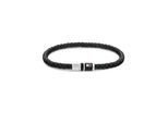 Armband Tommy Hilfiger "Schmuck Edelstahl Armschmuck Lederarmband Casual", Bunt (Schwarz, Edelstahlfarben, Weiß, Blau, Rot), ArmbäNder, Herren, 19Cm, Edelstahl Leder, Edelstahl, Leder, Armband