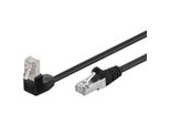Goobay 94185 Cavo Patch Cat 5E 1X 90° Angolato, F/Utp, Nero, 0,25 M - Miscela Di Rame Cca, 1X Spina RJ45 90° (8P8C)