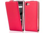 Cadorabo Custodia Per Sony Xperia Z5 Compact Custodia Protettiva In Rosso Custodia Per Cellulare Flip Cover In Similcuoio