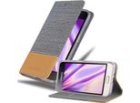 Cadorabo Custodia Per Samsung Galaxy J1 2016 Custodia Protettiva In Grigio Custodia Per Telefono Cellulare Custodia A Libro Cover