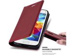 Cadorabo Custodia Per Samsung Galaxy S5 Mini / S5 Mini Duos Custodia Protettiva In Rosso Custodia Per Cellulare Cover Chiusura Magnetica