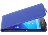 Cadorabo Custodia Protettiva Per Sony Xperia M5 In Blu Custodia Flip Per Telefono Cellulare Custodia Cover Similcuoio