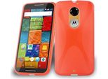 Cadorabo Custodia Per Cellulare Per Motorola Moto X3 In Rosso Cover Tpu Silicone Back Cover Case