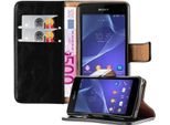 Cadorabo Cover Per Sony Xperia Z1 Compact Cover Protettiva In Nero Cover Per Cellulare Custodia Libro Custodia