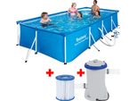 Set Piscina Bestway Steel Pro™ 400X211X81 Cm, Set Piscina Con Struttura In Acciaio E Pompa Filtro