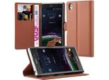 Cadorabo Custodia Per Sony Xperia Z1 Custodia Protettiva In Marrone Custodia Per Cellulare Custodia Cover Chiusura Magnetica
