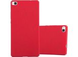 Cadorabo Custodia Protettiva Per Huawei P8 In Rosso Custodia Rigida Per Telefono Cellulare Cover