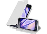 Cadorabo Custodia Del Telefono Cellulare Per Samsung Galaxy J1 2016 Custodia Protettiva In Argento Cover Etui Book Case Booklet