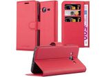 Cadorabo Custodia Per Samsung Galaxy J3 2016 Custodia Protettiva In Rosso Custodia Per Cellulare Cover Chiusura Magnetica