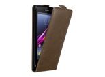 Custodia Cadorabo Per Sony Xperia Z1 Cover Protettiva In Marrone Custodia Flip Per Telefono Cellulare Custodia Cover