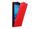 Custodia Cadorabo Per Sony Xperia M4 Aqua Custodia Protettiva In Rosso Custodia Flip Per Telefono Cellulare Custodia Cover