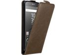 Custodia Cadorabo Per Sony Xperia Z5 Cover Protettiva In Marrone Custodia Flip Per Telefono Cellulare Custodia Cover
