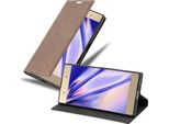 Cadorabo Custodia Per Sony Xperia XA1 Plus Cover Protettiva In Marrone Custodia Per Cellulare Cover Chiusura Magnetica