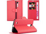Cadorabo Cover Per Lg K7 2016 Cover Protettiva In Rosso Custodia Per Cellulare Cover Chiusura Magnetica