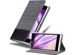 Custodia Cadorabo Per Sony Xperia M2 / M2 Aqua Custodia Protettiva In Grigio Custodia Per Cellulare Custodia A Libro Cover