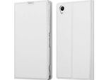 Cadorabo Custodia Per Cellulare Per Sony Xperia Z1 Custodia Protettiva In Argento Cover Etui Book Case Booklet