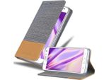 Cadorabo Custodia Per Samsung Galaxy J7 2015 Custodia Protettiva In Grigio Telefono Cellulare Custodia A Libro Cover