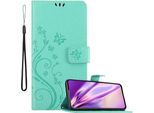 Cadorabo Cover Per Samsung Galaxy A60 / M40 Cover Protettiva In Turchese Cover Protettiva Custodia Per Telefono Cellulare Custodia Fiori Custodia Fiori