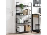 Libreria A 4 Ripiani Nera 60×27,6×124,5 Cm Materiale In Legno