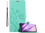 Cadorabo Cover Per Sony Xperia 5 Cover Protettiva In Turchese Cover Protettiva Cover Per Telefono Cellulare Cover Fiori Custodia Fiore