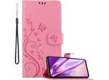 Cadorabo Cover Per Samsung Galaxy A72 4G / 5G Cover Protettiva In Rosa Cover Protettiva Cover Telefono Cellulare Cover Fiori Custodia Fiore