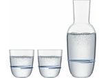 Zwiesel Glass Fatto A Mano 1382 Karaffe 0,75 + 2 Becher 42 Aura Blau 121694