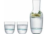 Zwiesel Glass Fatto A Mano 1382 Karaffe 0,75 + 2 Becher 42 Aura SmaragdgrÜN 121695