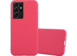 Cadorabo Custodia Per Samsung Galaxy S21 Ultra Custodia Protettiva In Rosso Custodia Per Cellulare Tpu Custodia In Silicone Cover