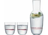 Zwiesel Glass Fatto A Mano 1382 Karaffe 0,75 + 2 Becher 42 Aura Rot 121692
