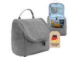 Intirilife Cosmetic Travel Bag In Grigio - Borsa Cosmetica Da Toilette Con Maniglia Per Il Trasporto E Cerniera, Perfetta Per I Viaggi, Le Vacanze E Molto Altro. - Valigetta Organizer Per Make Up Borsa Da Toilette