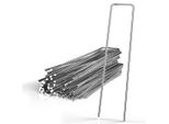 Intirilife 100 X Ancoraggio A Terra 150 X 25 X 2,7 Mm In Acciaio Inox Zincato - Fissaggio In Vello Di Erbacce Chiodo A Terra Barbetta