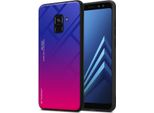 Cadorabo Custodia Per Samsung Galaxy A8 2018 Custodia Protettiva In Nero Custodia Per Telefono Cellulare Tpu Custodia Cover Vetro Temperato