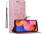Cadorabo Custodia Per Samsung Galaxy A20S Custodia Protettiva In Rosa Custodia Per Cellulare Cover Etui Custodia Libretto Cani Gatti