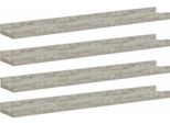 Vidaxl Mensole A Muro 4 Pz. Grigio Cemento 60X9X3 Cm