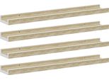 Vidaxl Mensole A Muro 4 Pz. Bianco E Rovere Sonoma 60X9X3 Cm