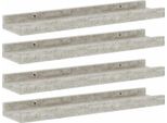 Vidaxl Mensole A Muro 4 Pz. Grigio Cemento 40X9X3 Cm